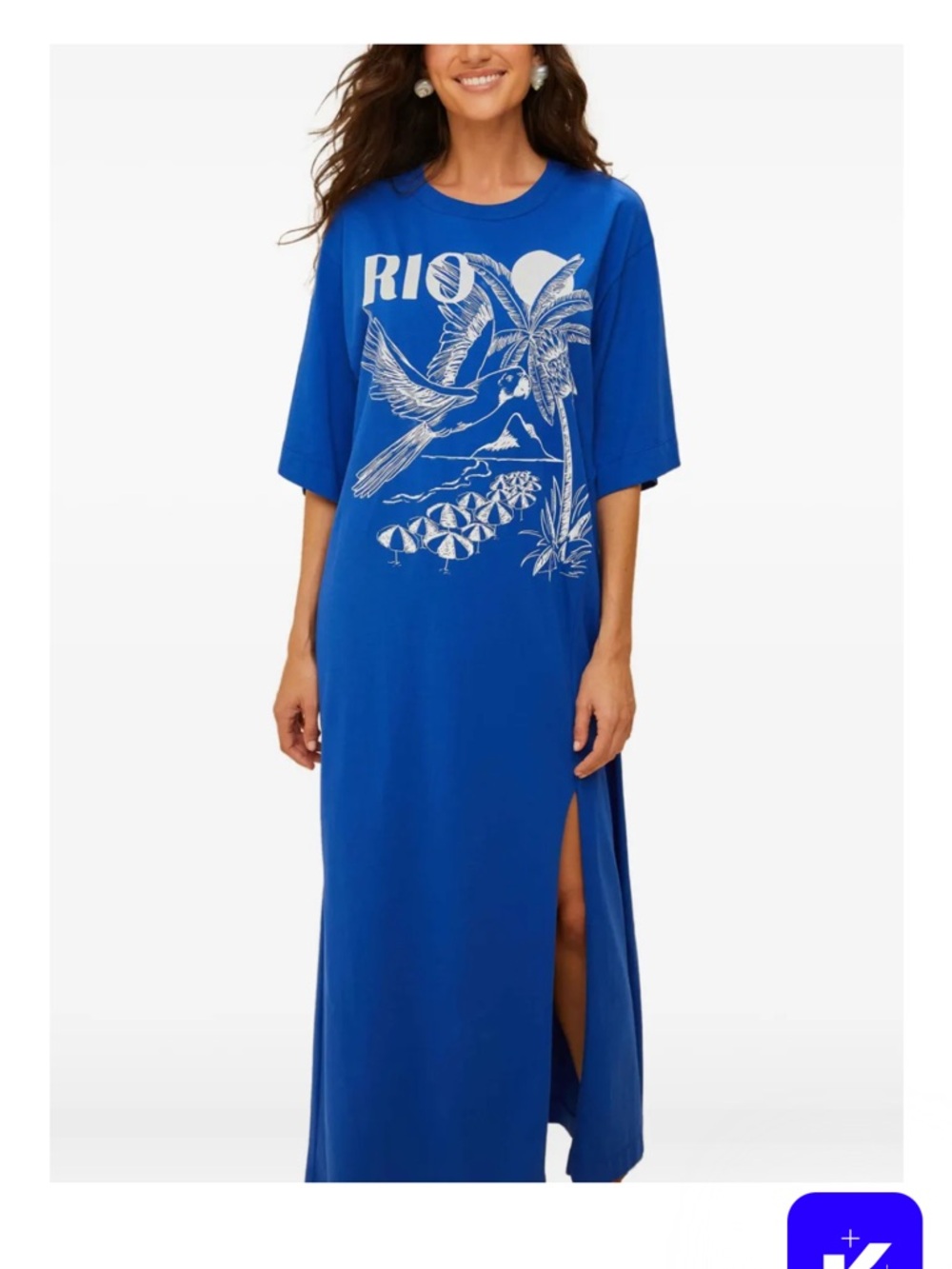 Farm rio nwt blue Rio organic cotton maxi dress . Size small